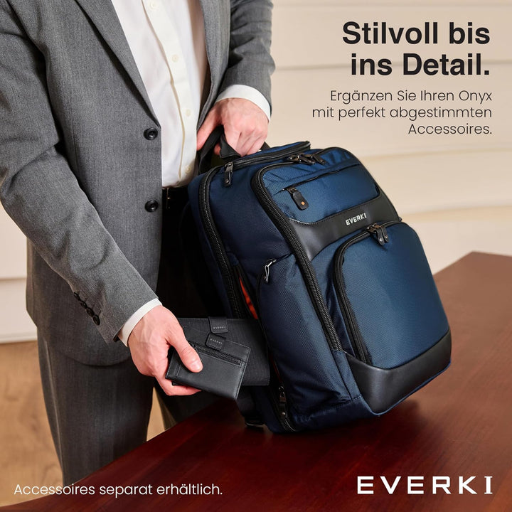 Everki Onyx Business Laptop‑Rucksack | 17,3″ Laptopfach, 36L, ideal für Arbeit & Reise – Navy Blau 1