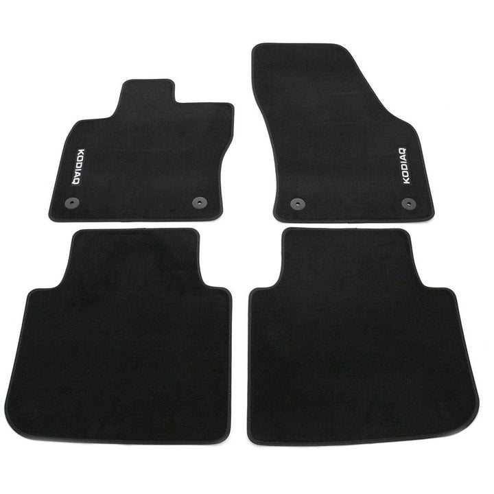 Skoda 566061270 Prestige Textil Fussmatten 4X Stoffmatten Premium Velours mit Kodiaq Schriftzug, sch