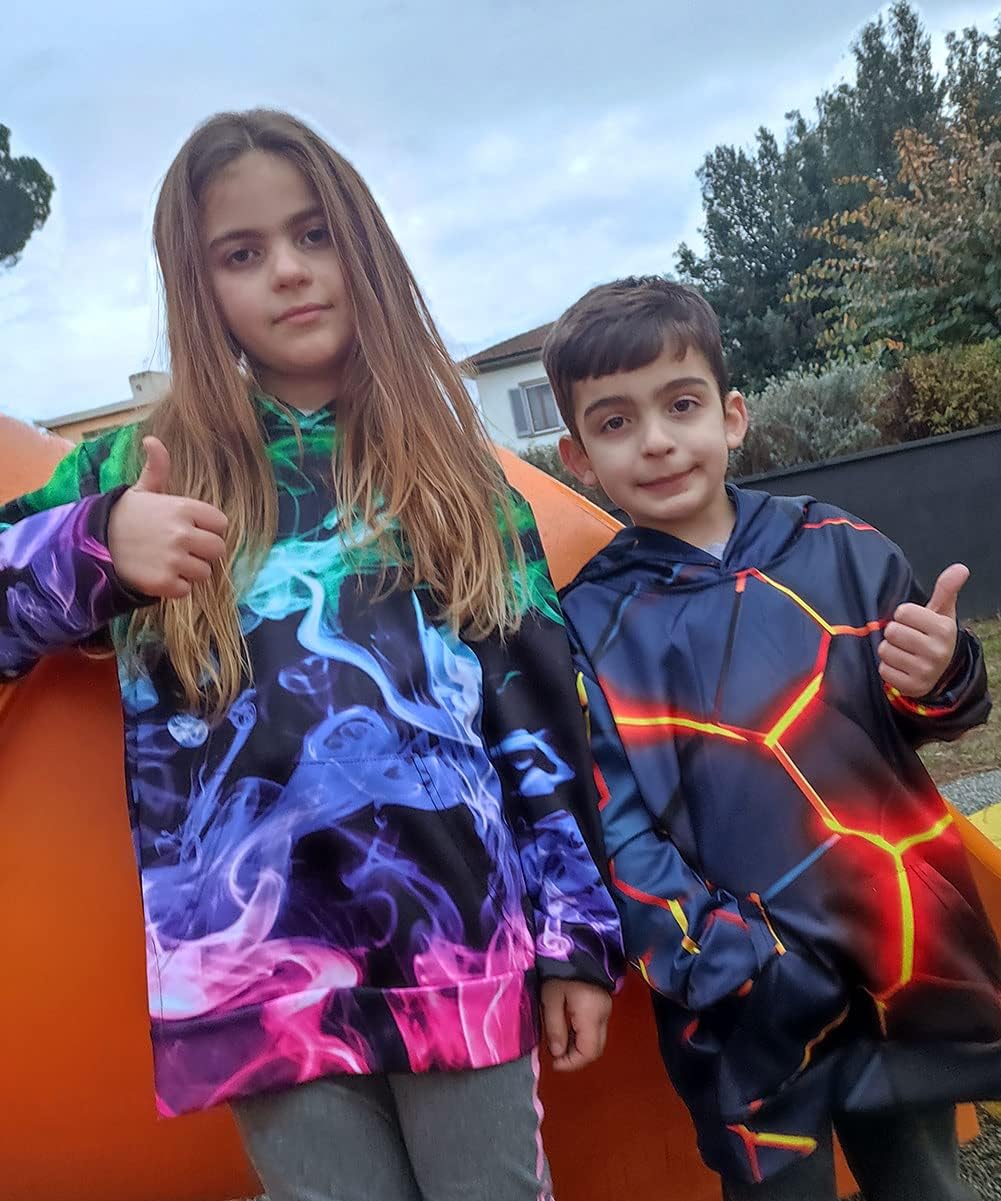 kids4ever Unisex Kinder Hoodie 3D Lustig GedrucKt Kapuzenpullover Langarm Pullover Hoodies Sweatshir