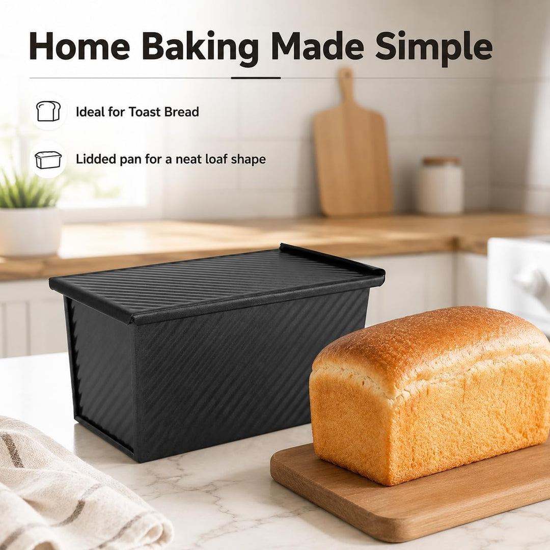 lvifloae Brotformen mit Deckel, Brotform aus Edelstahl, geeignet für hausgemachte Kuchen, Brot und F