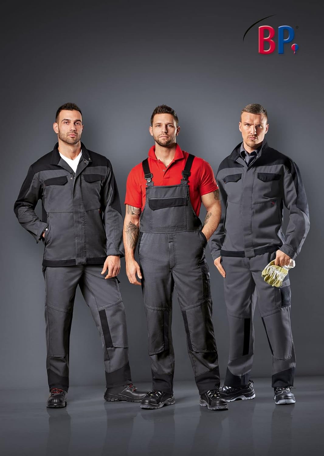 BP 2430-820-5332-56l Arbeitshosen, mit Taschen, 320,00 g/m² , dunkelgrau/schwarz, 56l 56 Lang, 56 La
