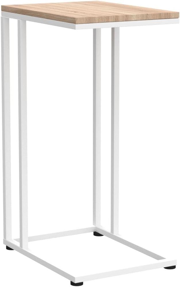 Casaria® Beistelltisch mit Rollen 50x35x70cm C Form Holz Metall 40kg Belastbarkeit Wohnzimmer Schlaf