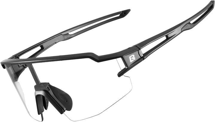 ROCKBROS Fahrradbrille UV 400 Sonnenbrille Photochromatisch Brille Klar Winddicht Sportsbrille für O