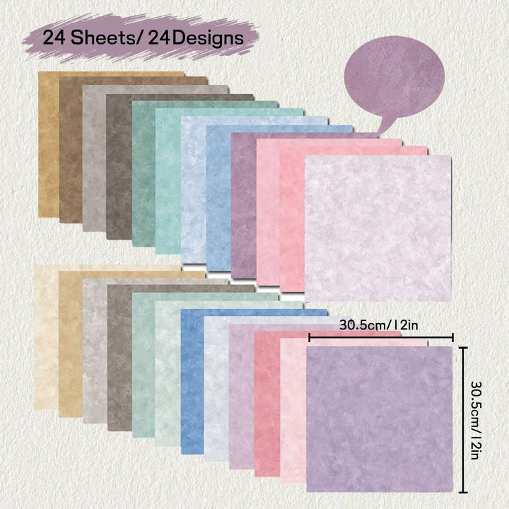 Scrapbook Papier Buntes Scrapbook Bastelpapier mit Muster, Doppelseitiges Decoupage Papiere Motivpap