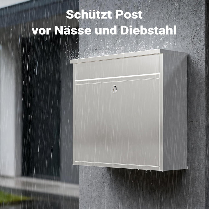 Briefkasten Postkasten Edelstahl Wandbriefkasten Mailbox Design V13