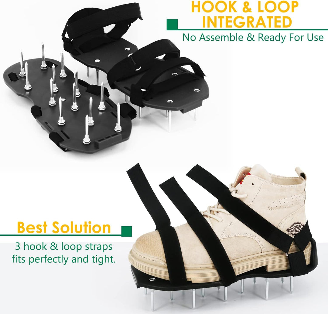 Rasenlüfter Schuhe, Nagelschuhe mit Klettverschluss Aerifizierer für Rasen mit Kostenlose Installati
