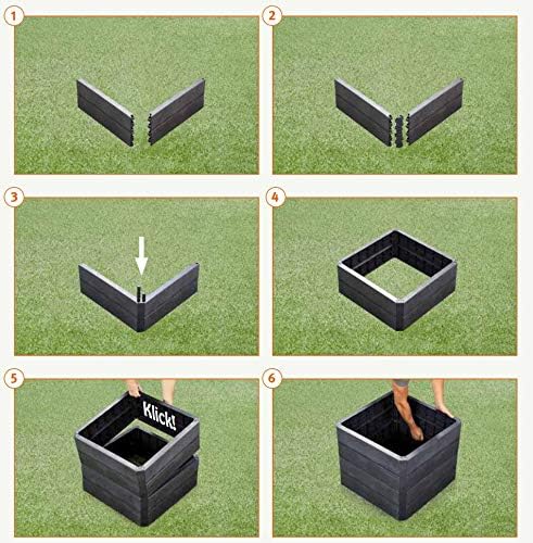 Yerd Ergo Hochbeet-System, 5 Jahre Garantie, Made in Germany (1 x Höhe 25cm 60x60cm), 1 X Höhe