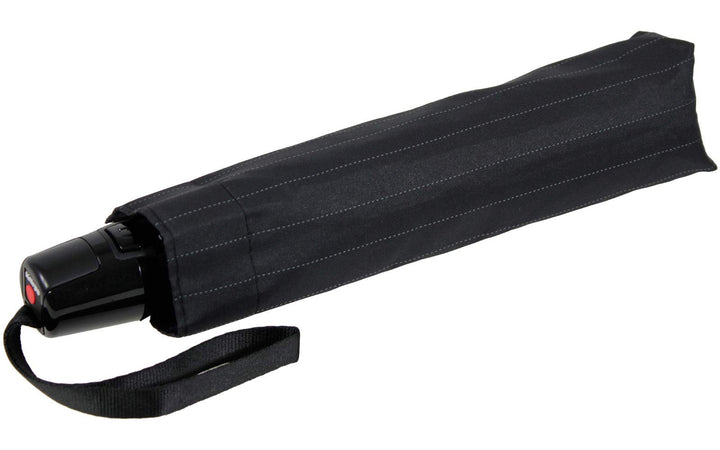 Knirps Regenschirm Fiber T2 Duomatic - Pinstripe Black Schwarz, Schwarz