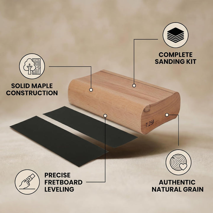 Gitarren-Schleifblock, Gitarren-Luthier-Werkzeug, Holzradius-Schleifblock, Luthier-Werkzeug für Gita
