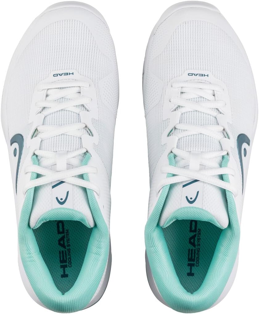 Head Women's Revolt Evo 2.0 Sneaker 38.5 EU White Turquoise, 38.5 EU White Turquoise