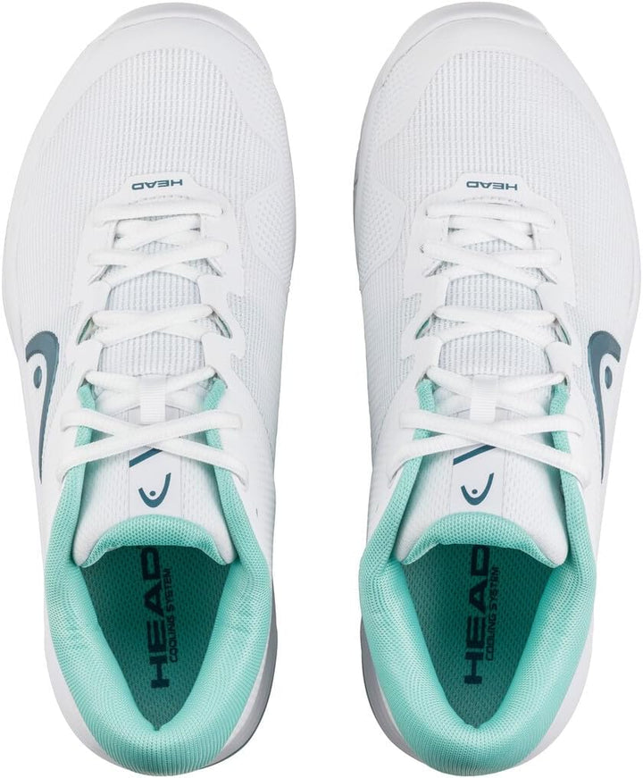 Head Women's Revolt Evo 2.0 Sneaker 38.5 EU White Turquoise, 38.5 EU White Turquoise