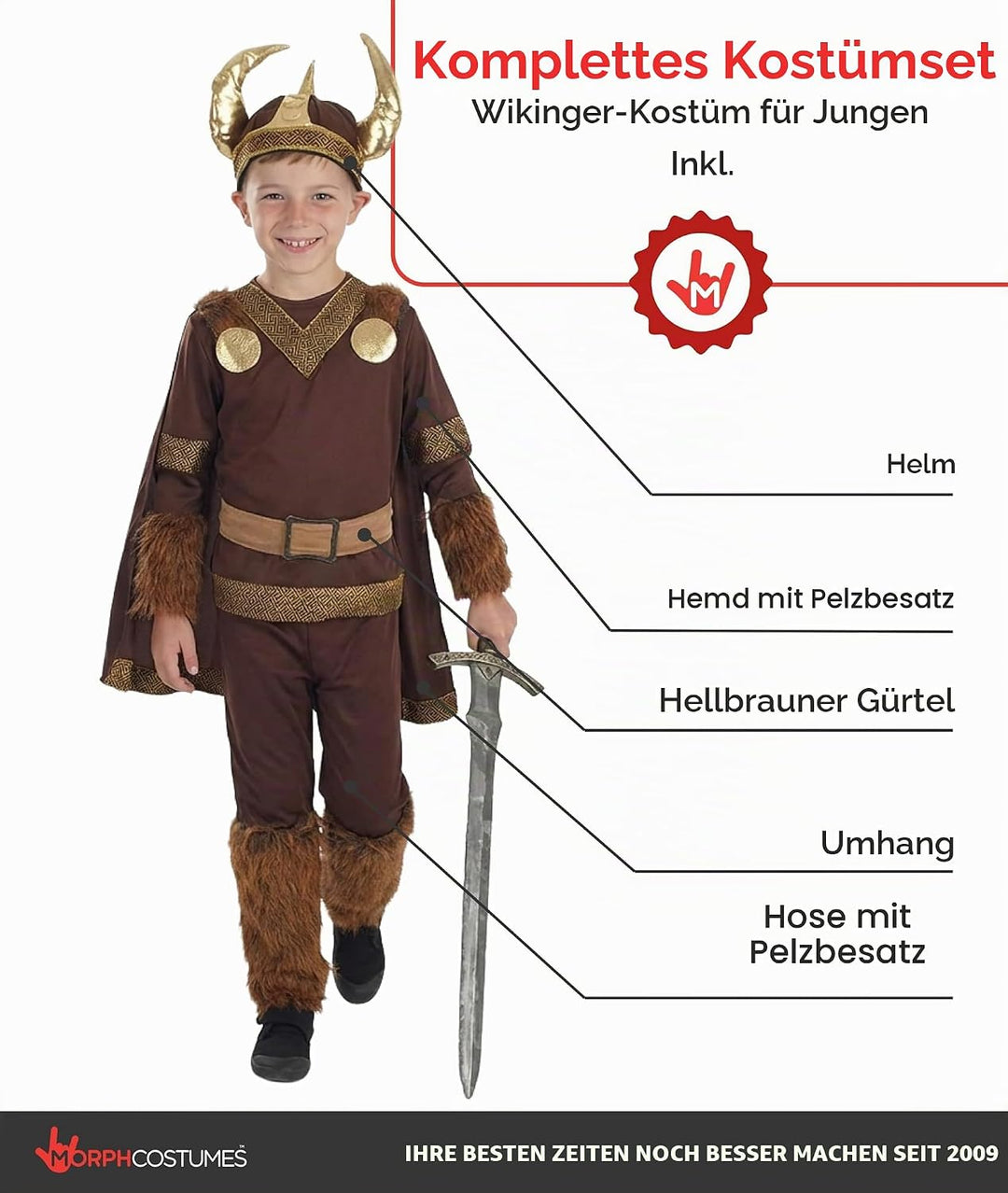 Fun Shack Wikinger Kostüm Kinder, Kinder Wikinger Kostüm, Kostüm Kinder Wikinger, Wikinger Kinder Ko