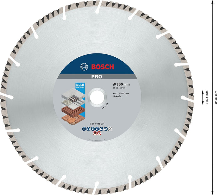 Bosch Professional Diamanttrennscheibe Standard for Universal (Beton und Mauerwerk, 350 x 25,40 mm,