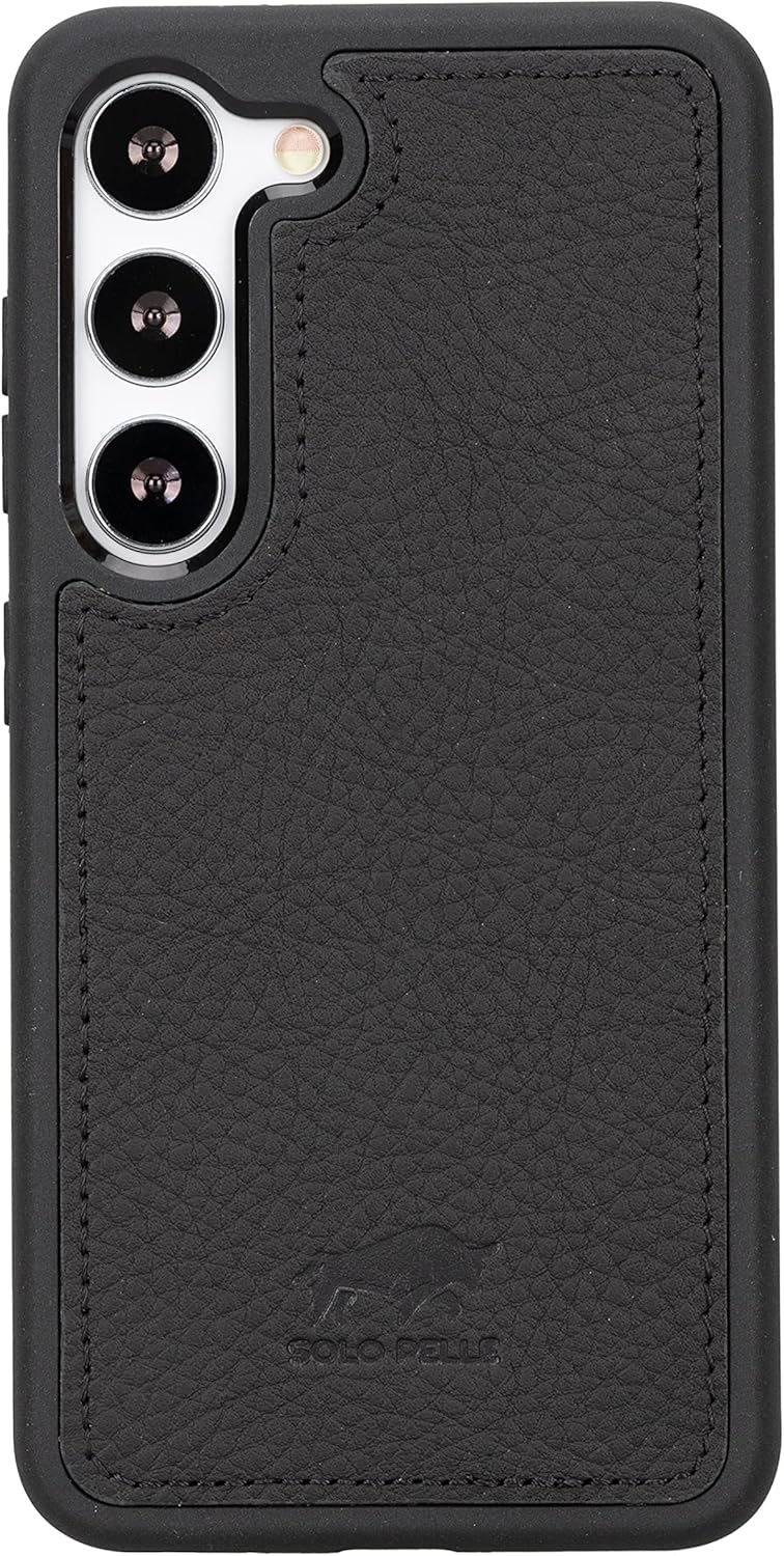 Solo Pelle Lederhülle für das Samsung Galaxy S23 Hülle aus echtem Leder, Model: Stanford (Matt Schwa