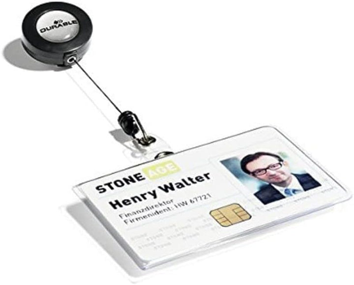 Durable Namensschild (für Betriebs-Ausweise, 54 x 90 mm) Packung à 10 Stück, transparent, 801619 54x
