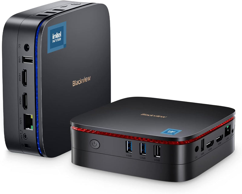 Blackview Mini PC, Intel New 2025 Gen N150(up to 3.6GHz) Mini Computer Windows 11 mit 16GB DDR4 RAM