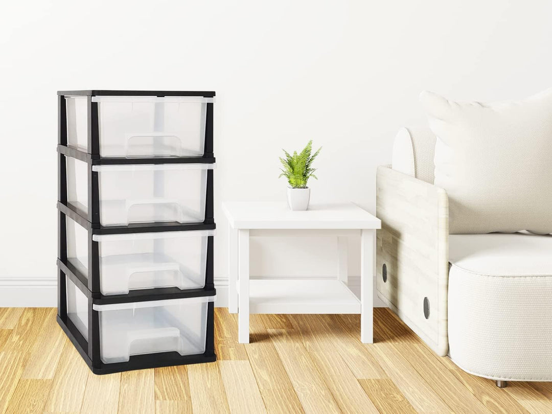 ABBAware Schubladenschrank auf Rädern, Schubladencontainer, 4 grosse 17 Liter Schubladen, der Umwelt