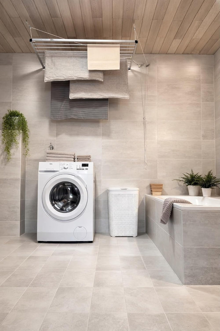 Lift Deckenwäscheständer - Deckentrockner - Wäscheständer für die Decke 120cm für Badewanne, Balkon,