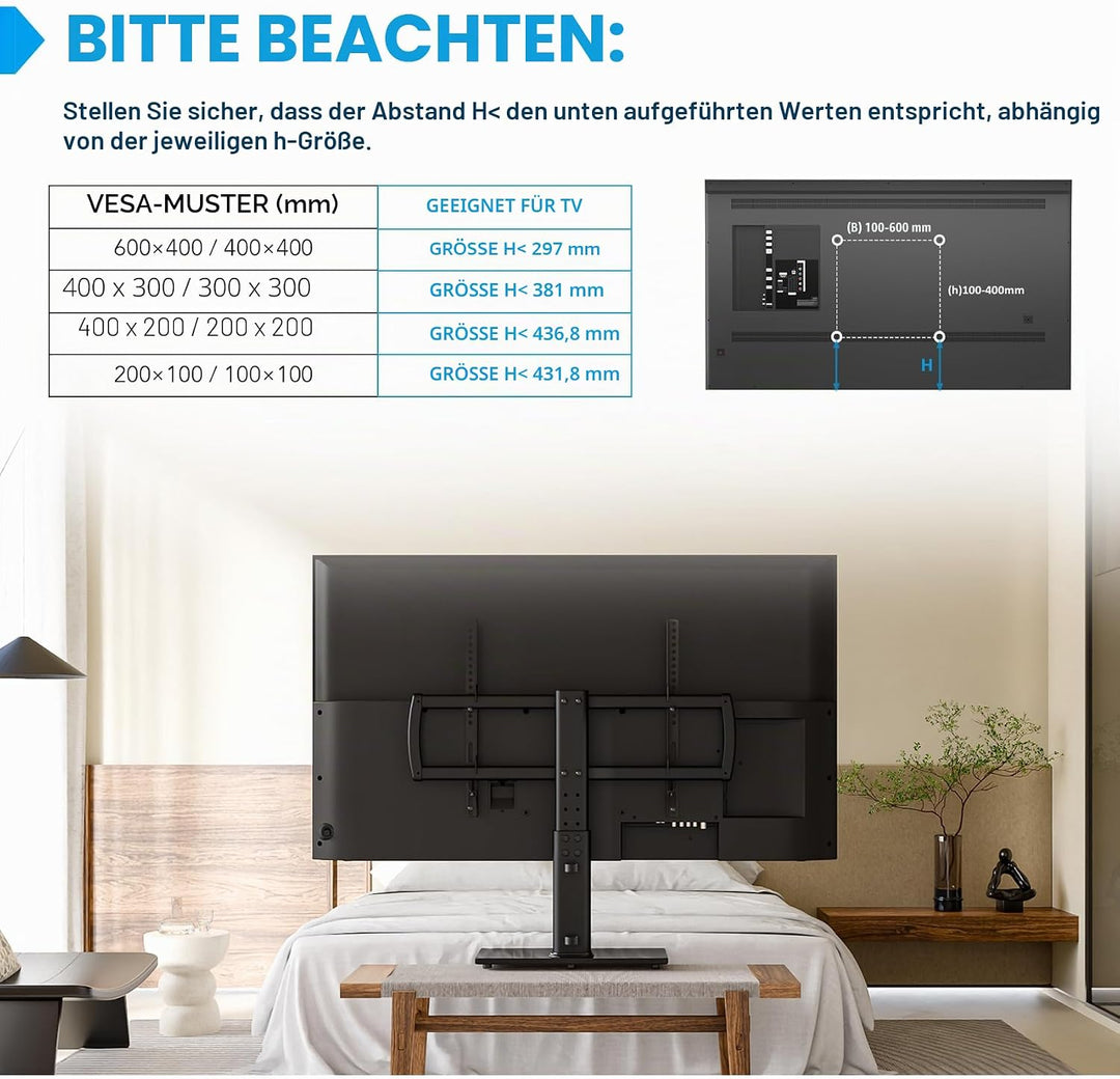 TV Standfuss Universal Höhenverstellbar Ständer für 32-70 Zoll TV Halterung Fernsehständer LCD Flach