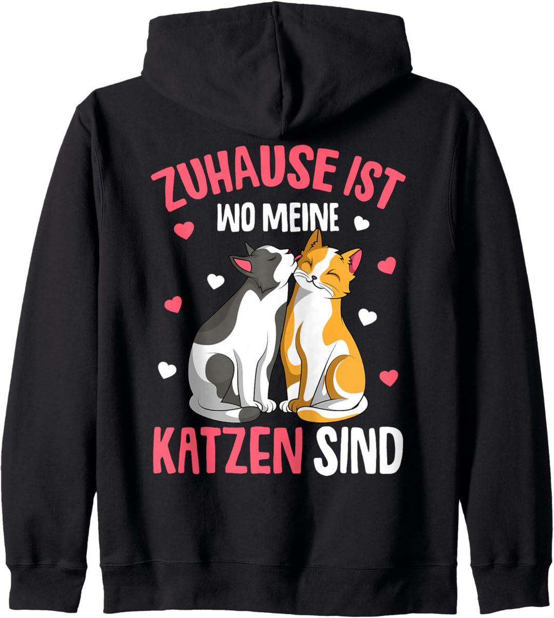 Zuhause ist wo meine Katzen sind Katze Kinder Mädchen Damen Kapuzenjacke
