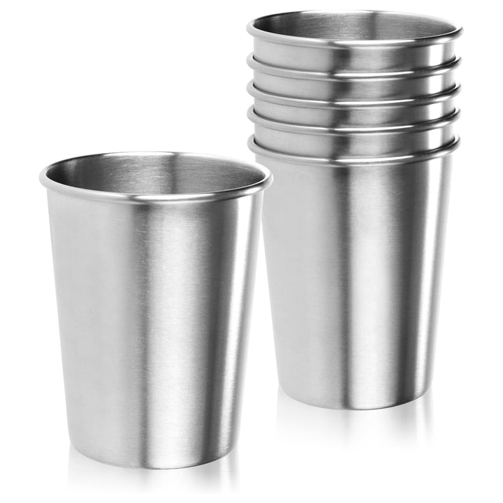 Robin Goods® 6x Edelstahl-Trinkbecher - Hochwertiger Becher aus Edelstahl - Campingbecher 250 ml - R