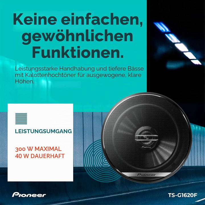 Pioneer TS-G1620F 2-Wege-Koaxial-Lautsprecher, 15,4 cm, 300 W max. / 40 W Nennweite, 32 x 18 x 8,1 c