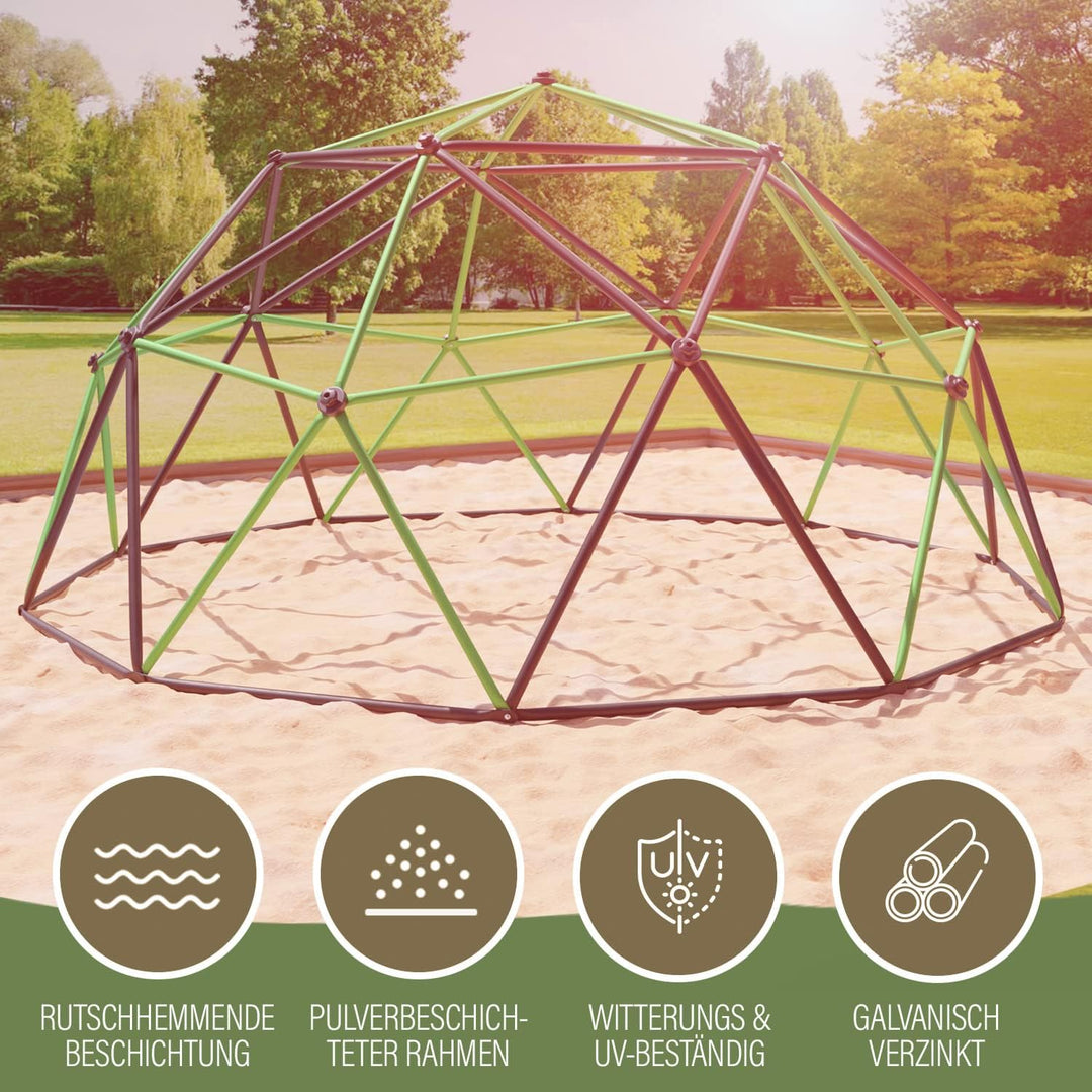 VESKA Klettergerüst DomeClimber Kinder Metall Kletterkuppel Geodome (10FT - 305cm, blau/grün) 10FT -