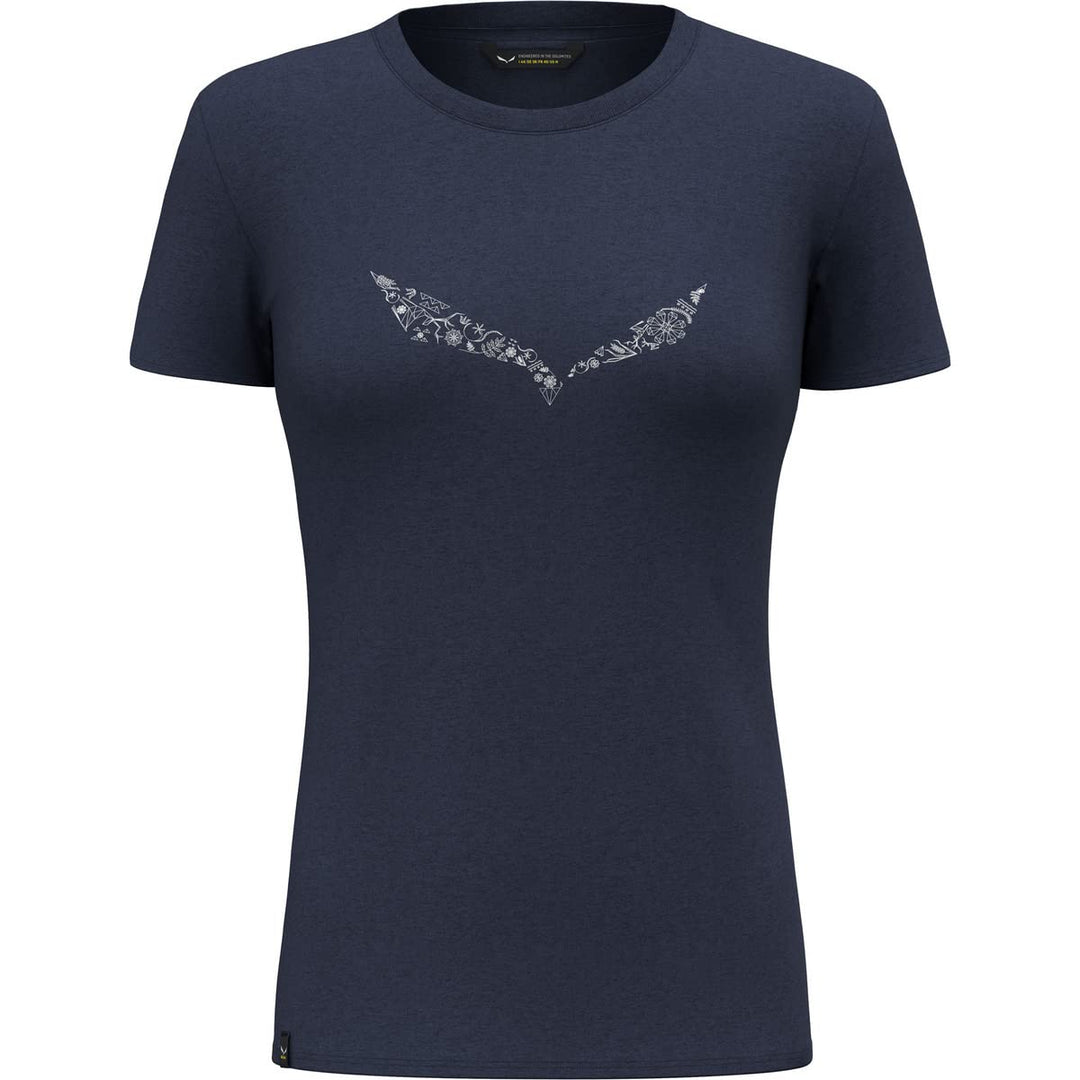 Salewa Damen Solid DRI-Release T-Shirt Funktionsshirt Outdoor-Shirt XL Premium Navy Melange, XL Prem