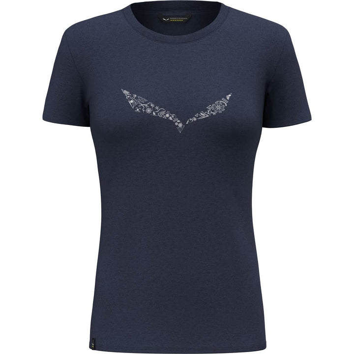 Salewa Damen Solid DRI-Release T-Shirt Funktionsshirt Outdoor-Shirt XL Premium Navy Melange, XL Prem