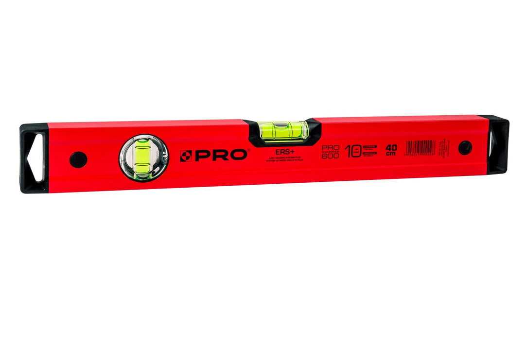 PRO600 Wasserwaage 40 cm mit Ergonomischen Profil - ERS+ (Easy Reading System) Präzise Wasserwaage m