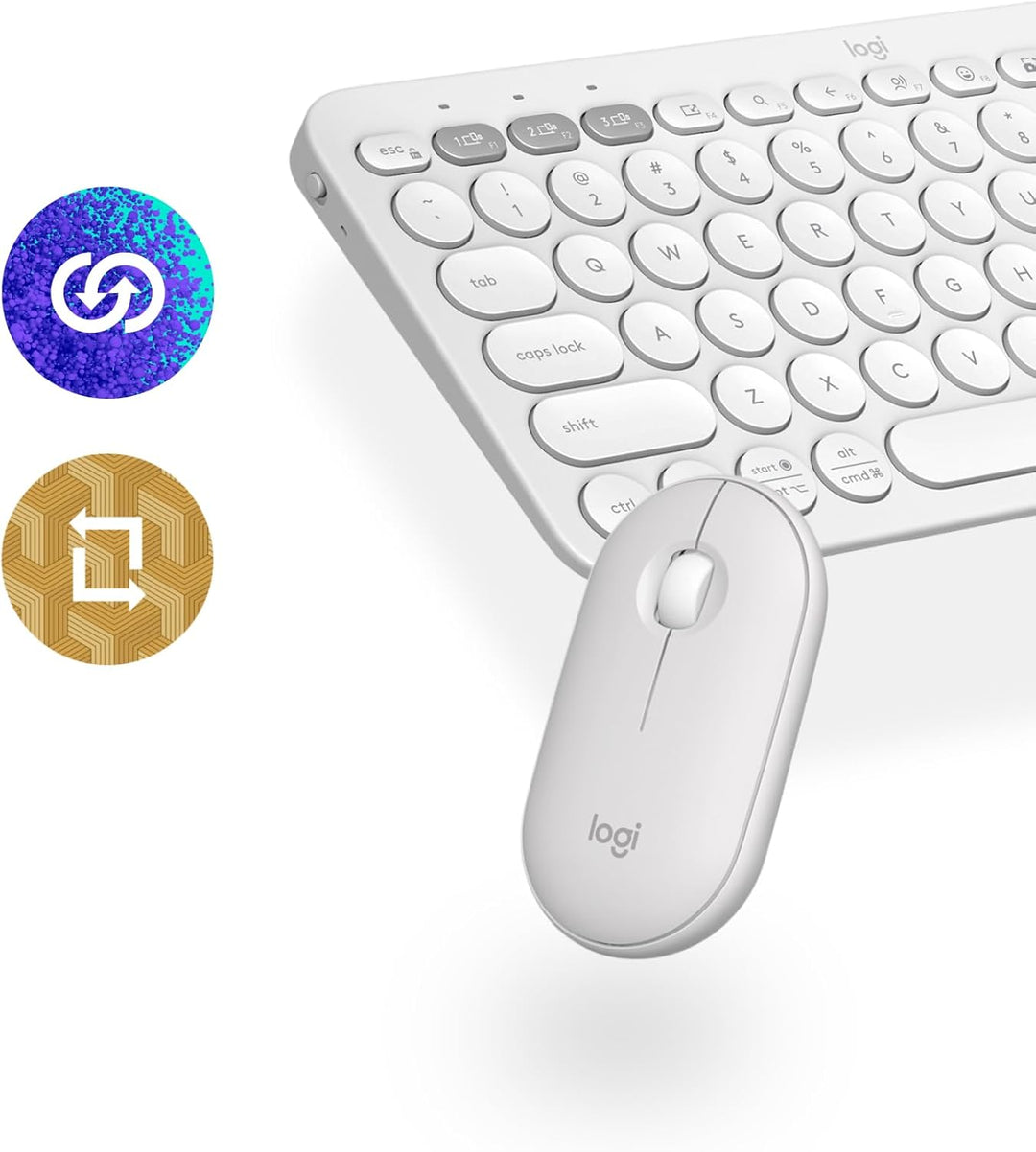 Logitech Pebble 2 Combo - US QWERTY-Layout International Layout, Weiss