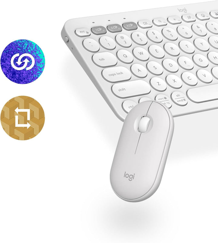 Logitech Pebble 2 Combo - US QWERTY-Layout International Layout, Weiss