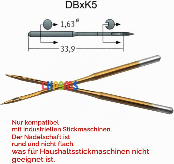 Groz-Beckert Nadeln – 100 Stück Groz Beckert DBXK5 SAN1 GEBEDUR Titanium beschichtete Industriell St