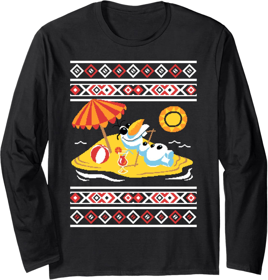 Disney Frozen Olaf Pixelated Summer Beach Langarmshirt