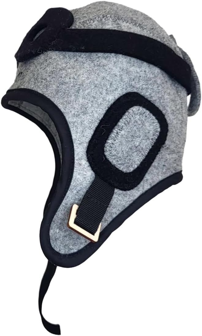 REMOwool Saunahut aus 100% Wollfilz, Pilotenhelm, Bikerhelm, bestickt, um Ihren Kopf vor Hitze zu sc