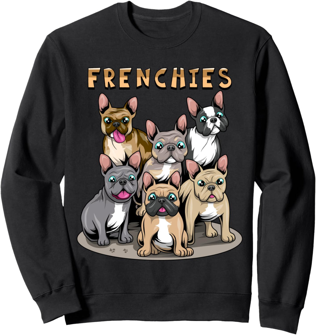 Frenchies Französische Bulldogge Zeichnung Hund Sweatshirt