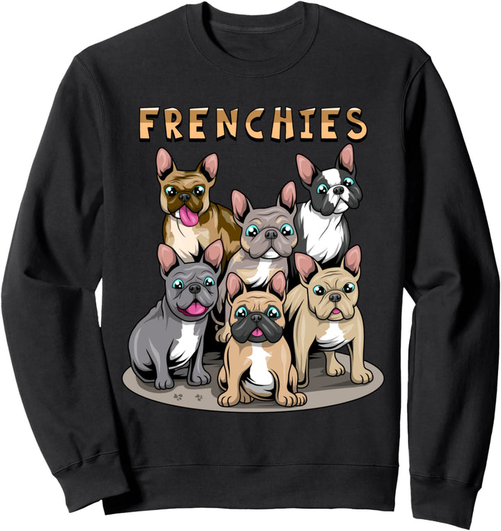 Frenchies Französische Bulldogge Zeichnung Hund Sweatshirt