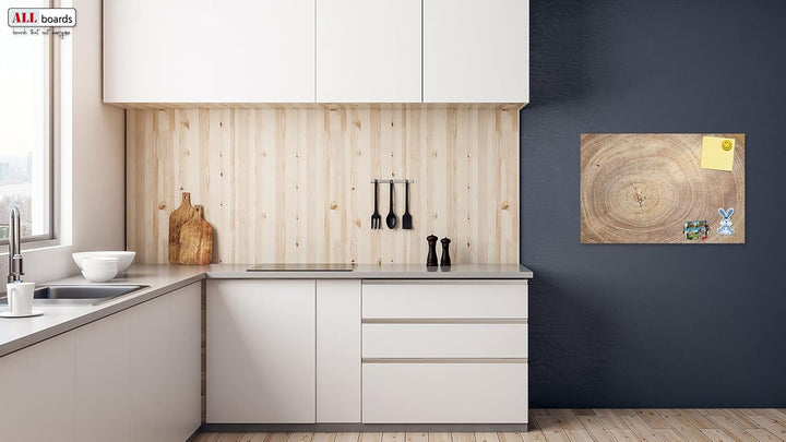 ALLboards Metallische Magnettafel BAUMSTAMM NATUR BAUMKERN 60x40cm MetalBoards Memoboard für jede Ar