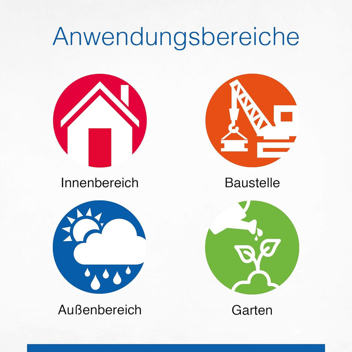 as - Schwabe 62059 3-fach Gummi-Verteilersteckdose, blau, IP44 Gewerbe, Baustelle,10 Meter