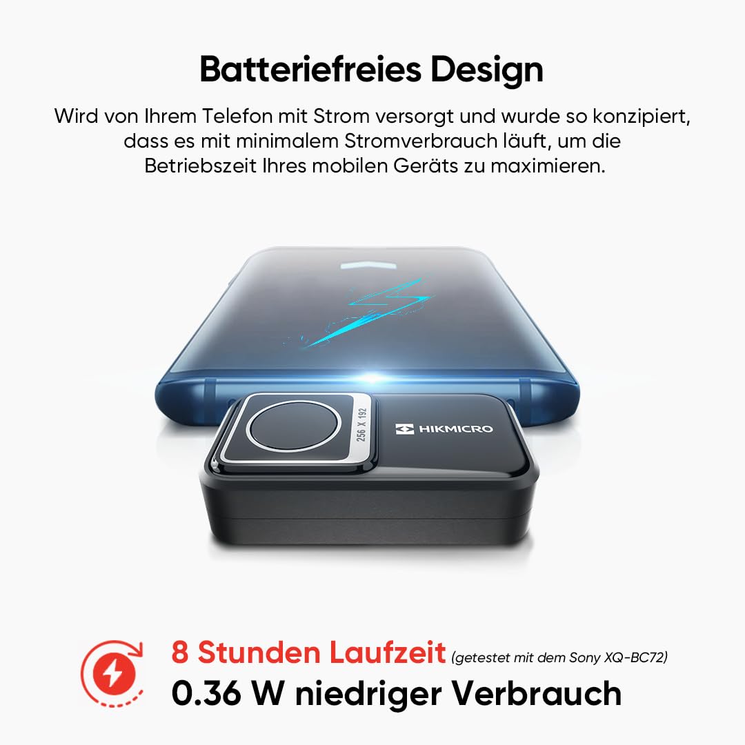 HIKMICRO Mini2 Wärmebildkamera Android, 256 x 192 IR-Auflösung, Wärmebildkamera 25 Hz Bildfrequenz,