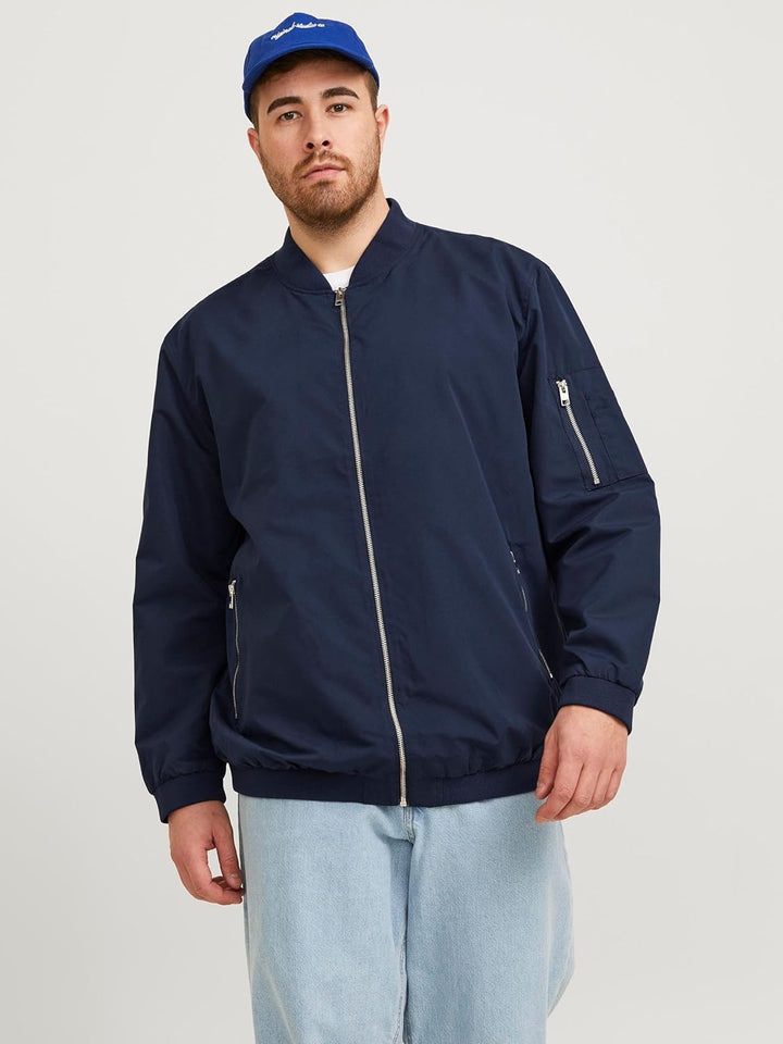 Herren JACK & JONES Leichte Bomber Jacke Plus Size | College Übergangs Blouson | Grosse Übergrössen