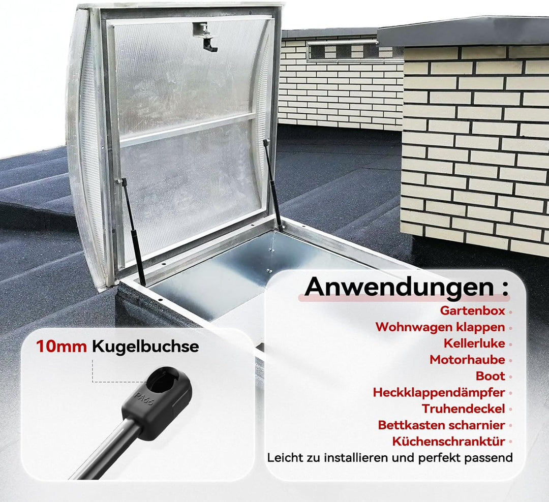 Vepagoo 700MM 300N 30KG Universal Gasdruckfeder Gasdruckdämpfer Schwerlast Gasdämpfer für Boot Bett