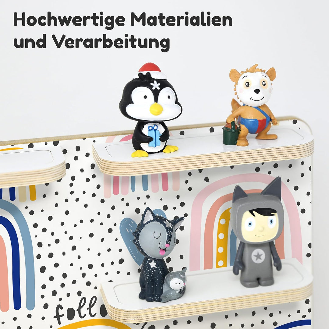 stadtecken Holzregal für Musikbox – Passend für Toniebox & ca. 30 Tonies | Perfekte Aufbewahrung für