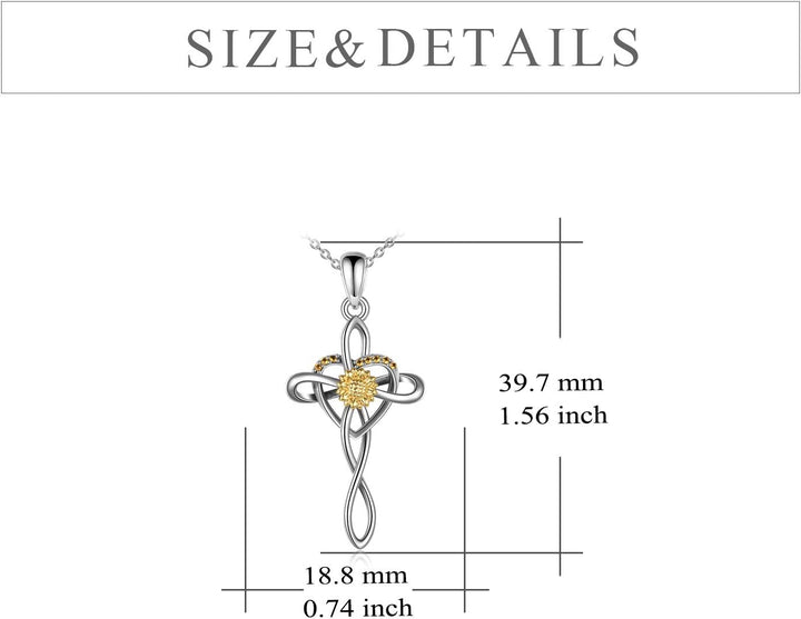 YFN Kreuz Halsketten Liebe Herz Sonnenblumen Halsketten Frauen Mädchen