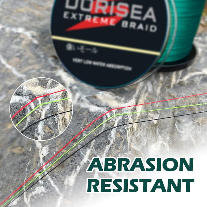 Dorisea Extreme Braid geflochtene Angelschnur, 100 % PE, 1000 m, 2,7–227 kg getestet, abriebfest, un
