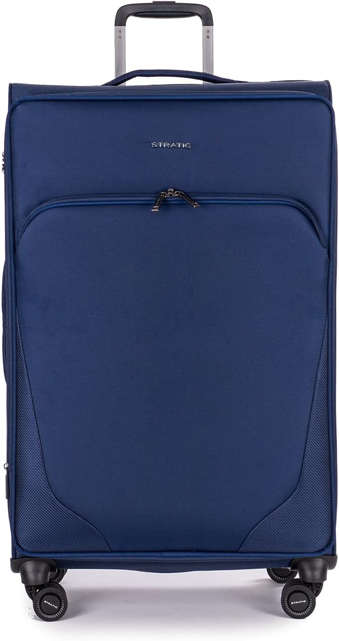 Stratic Mix Koffer Weichschale Reisekoffer Trolley Rollkoffer gross, TSA Kofferschloss, 4 Rollen, Er