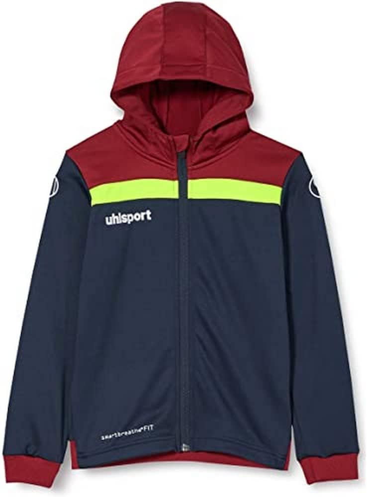 uhlsport Herren Offense 23 Multi Hood Jacke Herren Jacke, marine/Bordeaux/fluo gelb