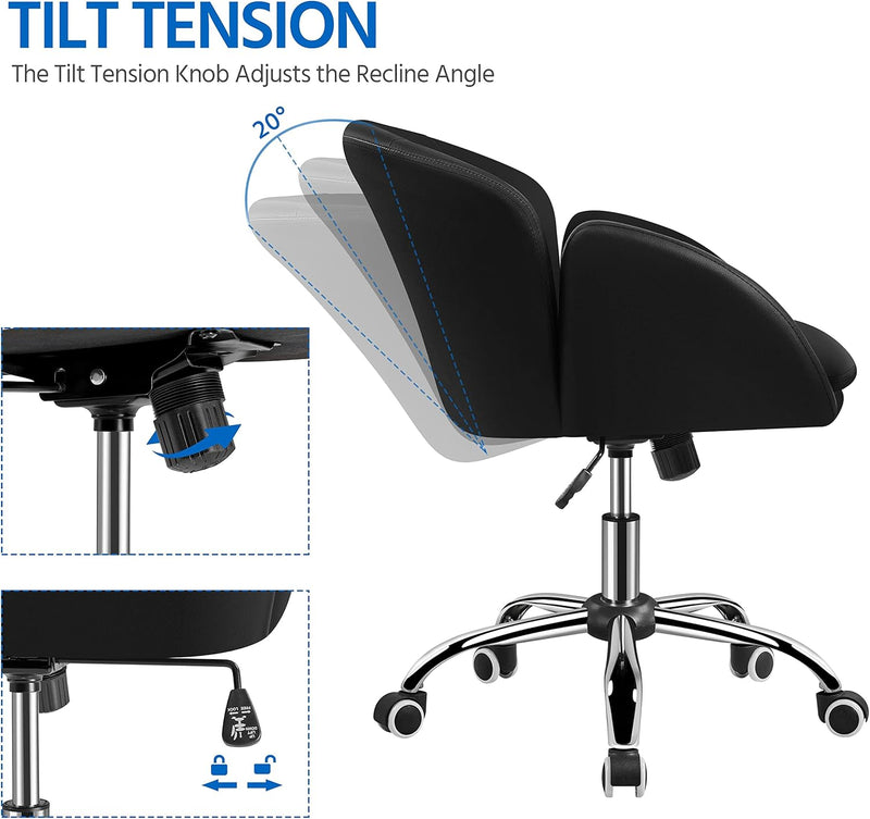 Yaheetech Schreibtischstuhl Ergonomisch Bürostuhl bis 136 kg Belastbar, Drehstuhl Höhenverstellbar C