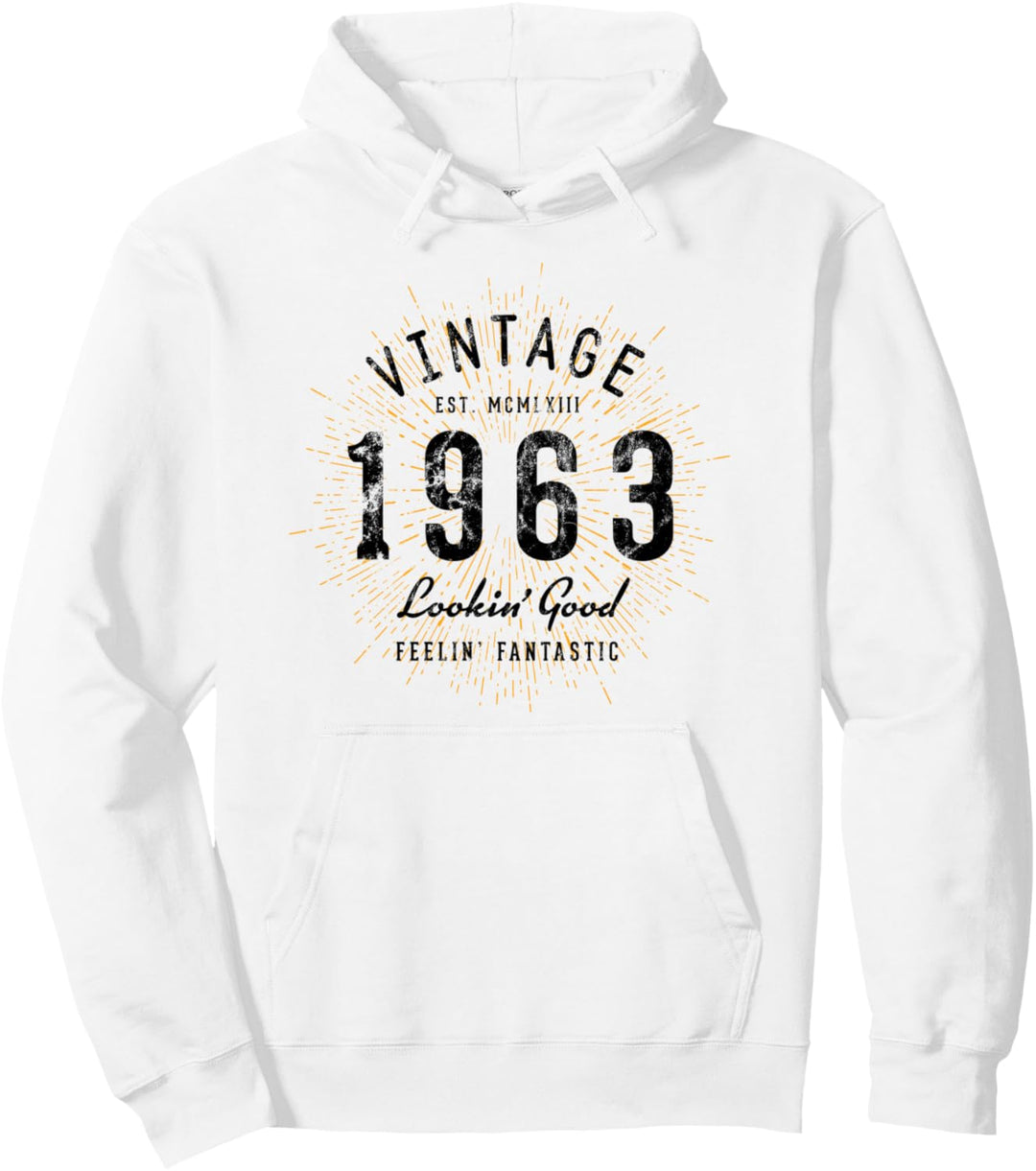 Vintage Geburtstag geboren 1963 Pullover Hoodie