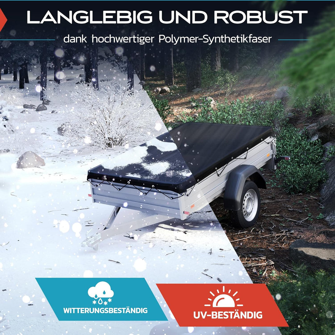 TRIBURG Anhängernetz Feinmaschig 1x2 - Abdecknetz für Anhänger zur Ladungssicherung - Anhänger Netz